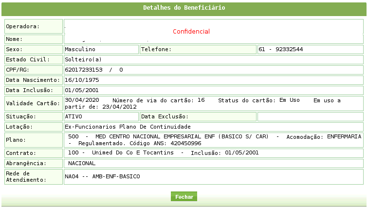 Visualizar Detalhes Do Beneficiário